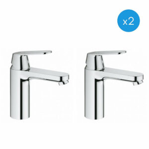 Lot de 2 mitigeurs de lavabo CE Grohe Eurosmart Cosmopolitan - Chrome