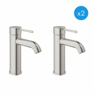 Lot de 2 mitigeurs monocommande Lavabo Taille S SuperSteel Grohe Essence New (23590DC1-DUO)
