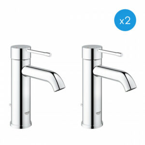 Lot de 2 Mitigeurs monocommande 1/2" lavabo Taille S Grohe Essence (23591001-DUO)