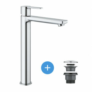 Grohe Lineare Set Mitigeur Monocommande Lavabo Taille XL + Bonde clic clac Grohe pour lavabo avec trop-plein