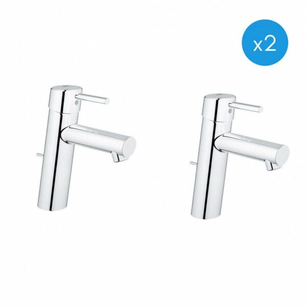 Lot de 2 Mitigeurs monocommande 1/2" Lavabo Taille M Grohe CONCETTO NEW - Chromé