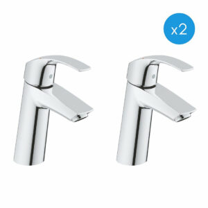 Eurosmart Lot de 2 mitigeurs monocommande Lavabo Taille M (23324001-DUO) - Mitigeurs de salle de bains pratiques et élégants