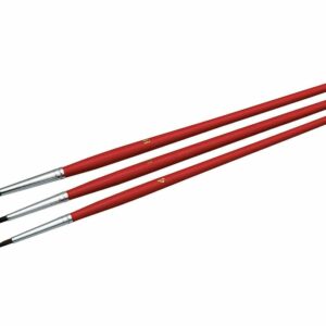3 Pinceaux Aquarelle Taille N4, N6 et N8 en Poils de Poney - Manche en Bois Verni