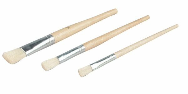 Ensemble de 3 pinceaux à raccords n6, 10 et 14 en fibres de soie naturelle
