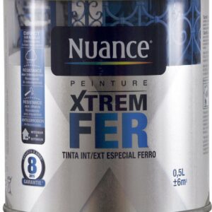 Peinture XTREM Fer Noir Brillant 0.5L - Idéale pour métaux ferreux, Résistante aux intempéries