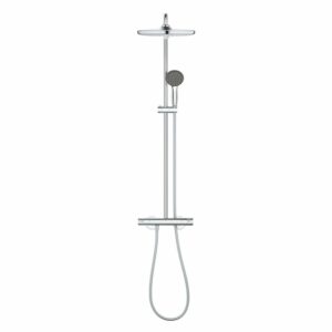 Colonne de douche thermostatique XXL Round 250 + Douchette 2 jets, Chrome (26816022)