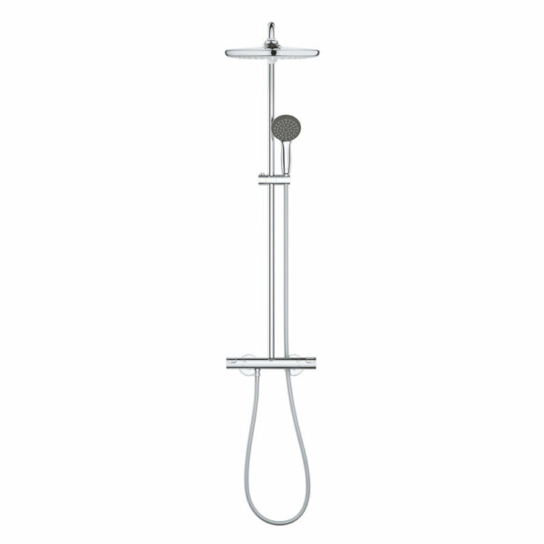 Colonne de douche thermostatique XXL Round 250 + Douchette 2 jets, Chrome (26816022)
