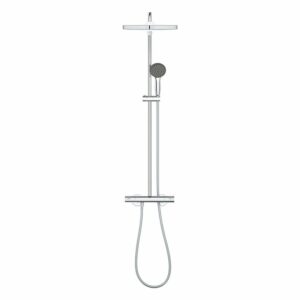 Colonne de douche thermostatique XXL Cube 250 + Douchette 2 jets, Chrome