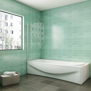 AICA pare-baignoire 70x130cm profilé blanc écran paroi pivotante