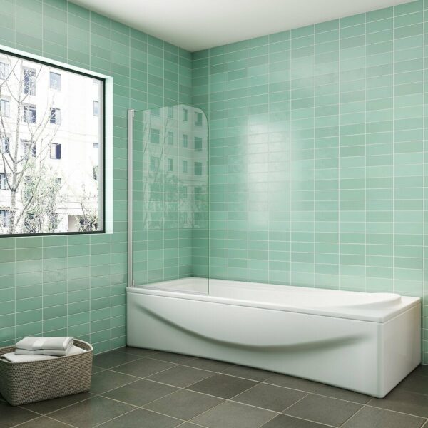 Pare-baignoire pivotant en verre de sécurité transparent 70x130cm