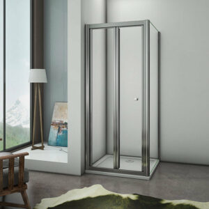AICA Cabine de douche pliante 90x80x185cm, porte de douche pliante en verre sécurisé