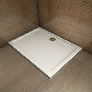 Receveur de douche blanc 110x90x3cm rectangulaire, Extra-plat, gel coat, bac à douche anti-dérapant Modèle Classique