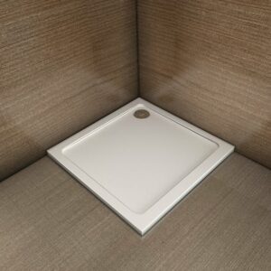 Receveur de douche blanc 90x90x3cm carré, extra-plat, anti-dérapant