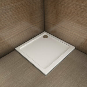 Receveur de douche blanc extra-plat 90x90x3cm avec bonde et siphon 90cm