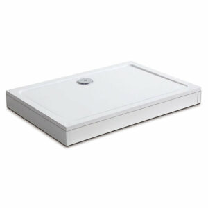 Receveur de douche blanc 120x70cm rectangulaire avec bonde de receveur et kit de plinthe