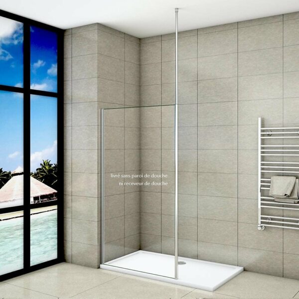 Barre de stabilisation au plafond extensible pour douche à l'italienne