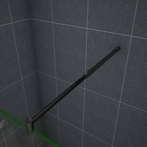 AICA barre de stabilisation extensible 70-120cm pour douche à l'italienne, noir mat