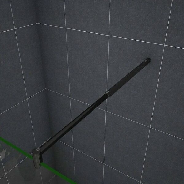 AICA barre de stabilisation extensible 70-120cm pour douche à l'italienne, noir mat