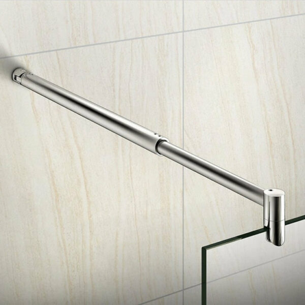 Barre de stabilisation extensible pour douche à l'italienne en aluminium chromé