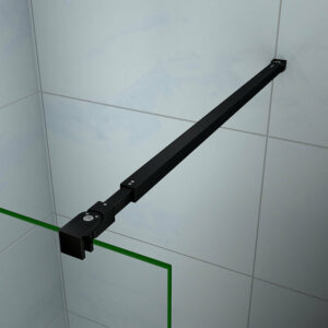 Barre de stabilisation extensible pour douche à l'italienne en aluminium noir mat