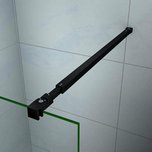 Barre de stabilisation extensible pour douche à l'italienne en aluminium noir mat