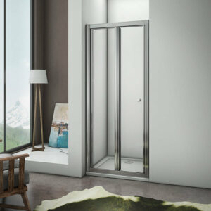 AICA porte de douche 90x185cm pliante en verre sécurit clair pour une salle de bain moderne