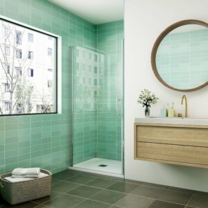 AICA porte de douche 90x180cm porte de douche pivotante en niche 5mm verre anticalcaire porte de douche hauteur 180 cm