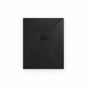 Receveur de douche rectangulaire en marbre coulé, Noir 100x80cm avec siphon