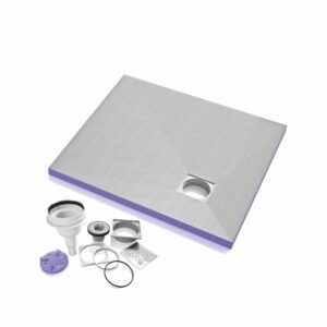 Receveur de douche à carreler décentré 1200x1200x40mm + Siphon vertical offert