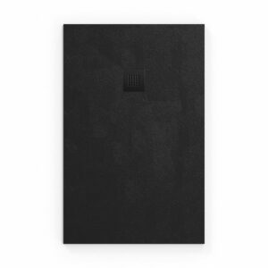 Receveur de douche en marbre coulé 140x90cm avec siphon - Noir