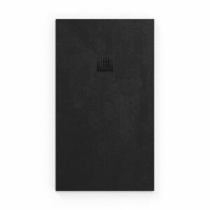 Receveur de douche en marbre coulé 140x80cm avec siphon, Noir