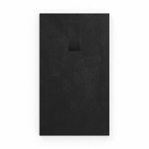 Receveur de douche en marbre coulé 140x80cm avec siphon, Noir