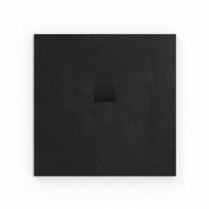 Receveur de douche carré en marbre coulé noir 90x90 cm