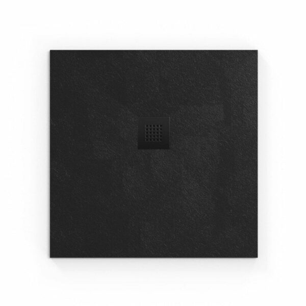 Receveur de douche en marbre coulé 80x80 cm avec siphon Noir