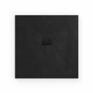 Receveur de douche carré 80x80 cm en marbre coulé noir