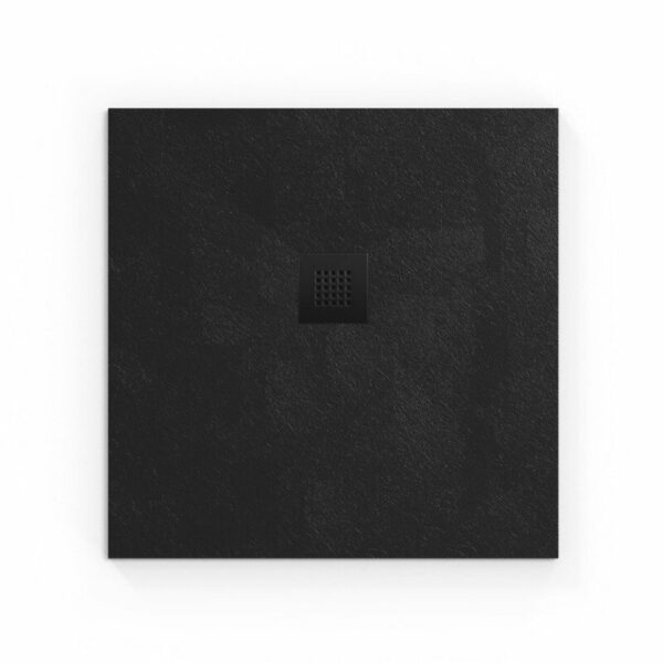 Receveur de douche carré 80x80 cm en marbre coulé noir
