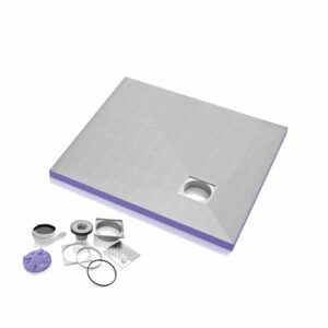 Receveur de douche à carreler Aqua Décentré 1200x1200x40mm siphon horizontal offert