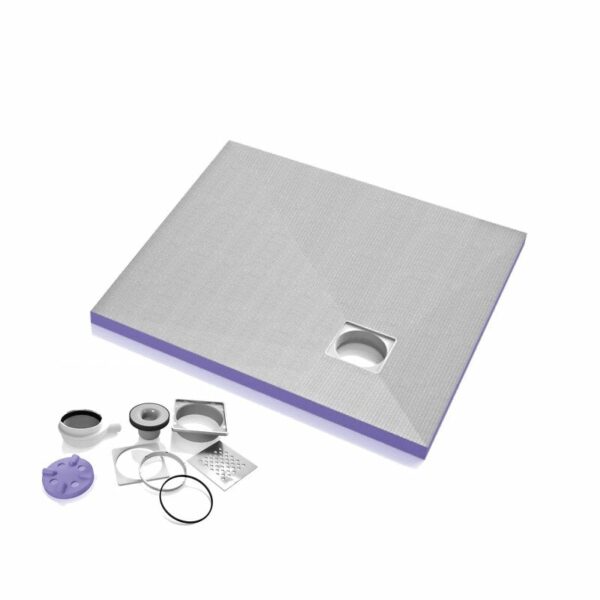Receveur de douche à carreler Aqua Décentré 1200x1200x40mm siphon horizontal offert