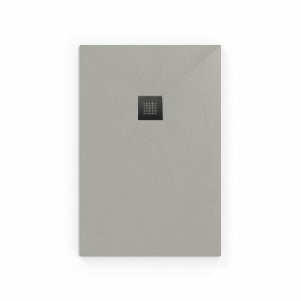 Swiss Aqua Technologies Alek Receveur de douche rectangulaire 120x80 cm avec siphon, en marbre coulé, Gris