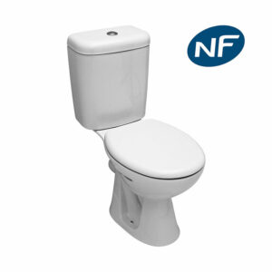 Pack WC à poser Serel Zambak + abattant fermeture classique + kit de chasse double bouton