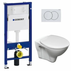 Pack WC Bati-support Geberit + WC Cersanit S-LinePro + Plaque Blanc alpin (S-LineProGeb1) pour une installation pratique et élégante