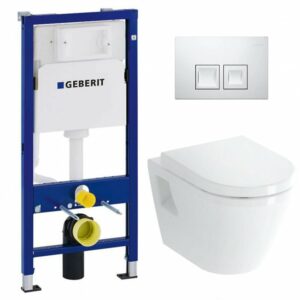 Pack Bati-support Geberit Duofix UP100 + WC Vitra Integra + Abattant en Duroplast