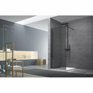 Paroi de douche à l'italienne 87x200 cm Walk-in, anti-calcaire, verre fumé