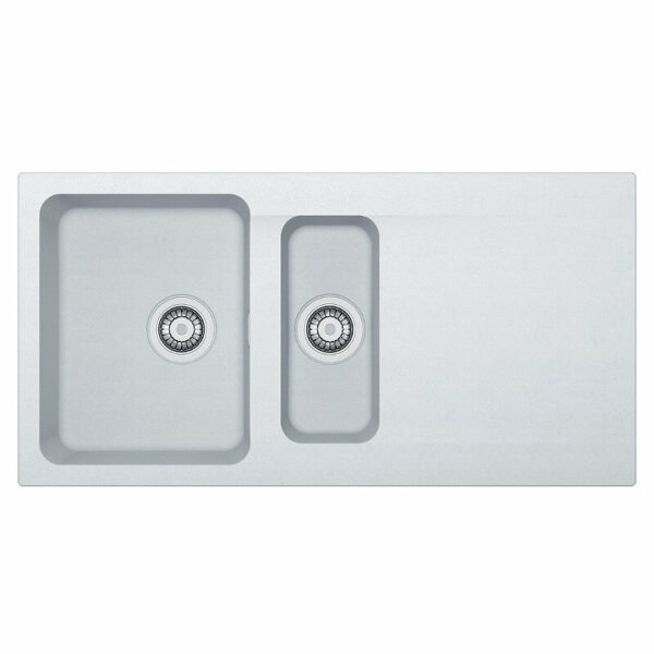 Évier Franke Orion OID 651 avec égouttoir réversible et vide-sauce 100x51cm en Tectonite, Blanc Artic
