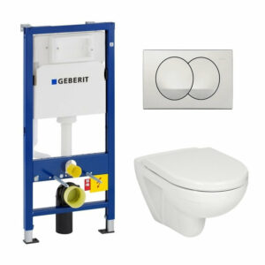 Ensemble Pack WC suspendu Geberit Duofix UP100 + Cuvette Jika + Plaque de commande Delta20