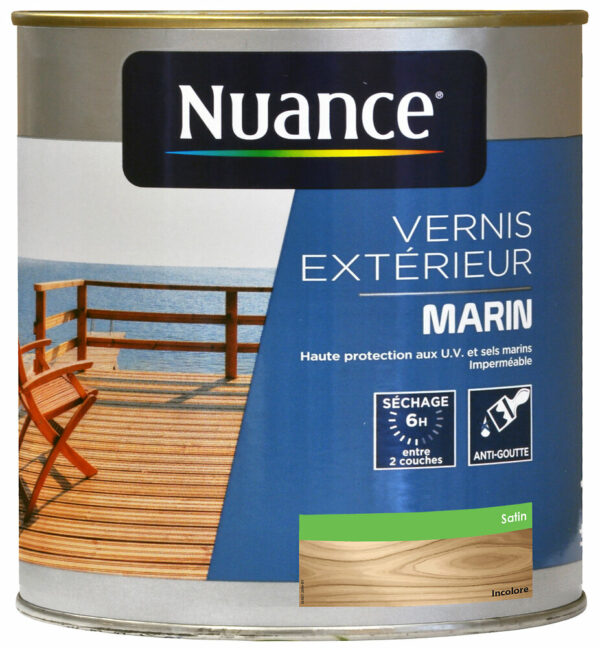 Vernis Extérieur - Marin - Incolore - Mat - 0.5L
