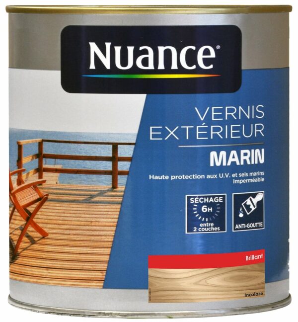 Vernis Extérieur - Marin - Incolore - Brillant - 0.5L