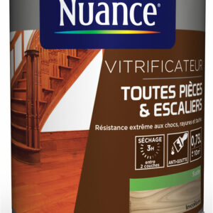 Vitrificateur Pièces et escaliers - Incolore - Satin - 0.75L pour une protection durable