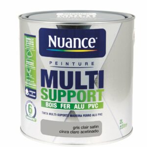 Peinture Multi-support Satin Gris Clair 2L - Résistante & Facile à Appliquer