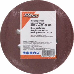 Disques perforés agrippants D.125mm grain 80 - Lot de 10 pour ponceuse excentrique, idéal bois et métal